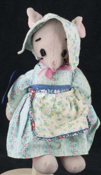 Knickerbocker Bonnet Belle Girl Mouse Plush